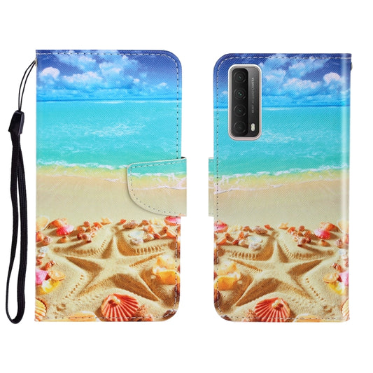 Colored Drawing Horizontal Flip Leather Case with Holder & Card Slot & Wallet For Huawei P Smart 2021 / Y7a(Pentagram) by idewei