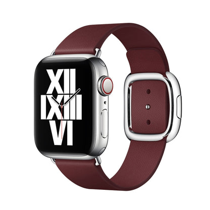 Modern Style Leather Watch Band For Apple Watch 42mm / 41mm / 40mm / 38mm(Coffee) by bashfashion