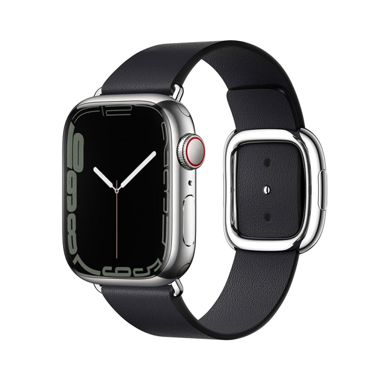 Modern Style Leather Watch Band For Apple Watch 42mm / 41mm / 40mm / 38mm(Black) by bashfashion