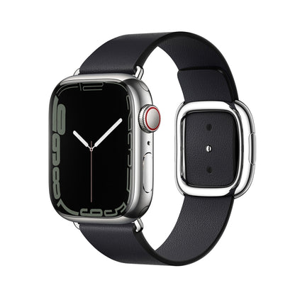 Modern Style Leather Watch Band For Apple Watch 42mm / 41mm / 40mm / 38mm(Black) by bashfashion