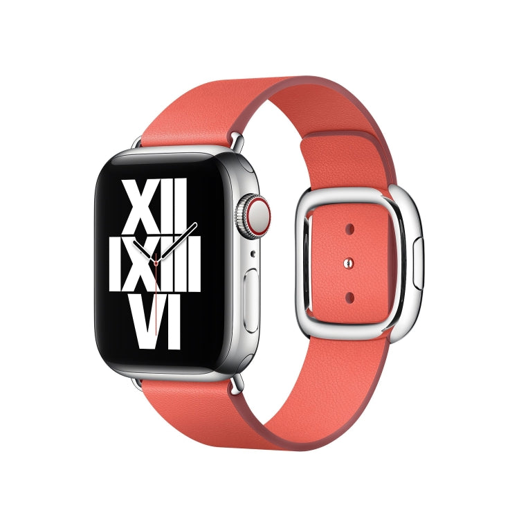 Modern Style Leather Watch Band For Apple Watch 49mm / 46mm / 45mm / 44mm / 42mm(Watermelon Red) by bashfashion