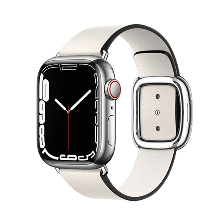 Modern Style Leather Watch Band For Apple Watch 49mm / 46mm / 45mm / 44mm / 42mm(Beige) by bashfashion