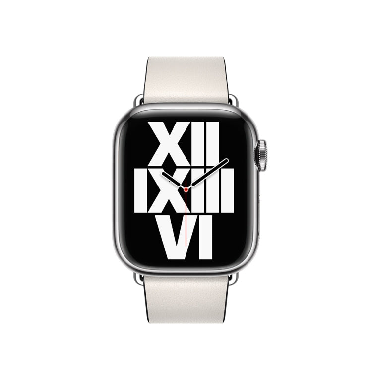 Modern Style Leather Watch Band For Apple Watch 49mm / 46mm / 45mm / 44mm / 42mm(Beige) by bashfashion