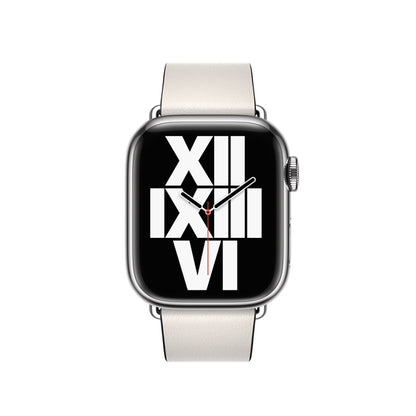 Modern Style Leather Watch Band For Apple Watch 49mm / 46mm / 45mm / 44mm / 42mm(Beige) by bashfashion