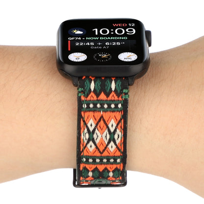 Ethnic Leather Watch Band For Apple Watch Series 7 41mm / 6 & SE & 5 & 4 40mm / 3 & 2 & 1 38mm(Dark Green) by bashfashion