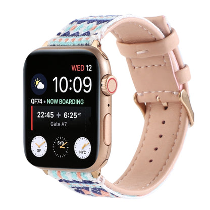 Ethnic Leather Watch Band For Apple Watch Series 7 45mm / 6 & SE & 5 & 4 44mm / 3 & 2 & 1 42mm(Pink) by bashfashion