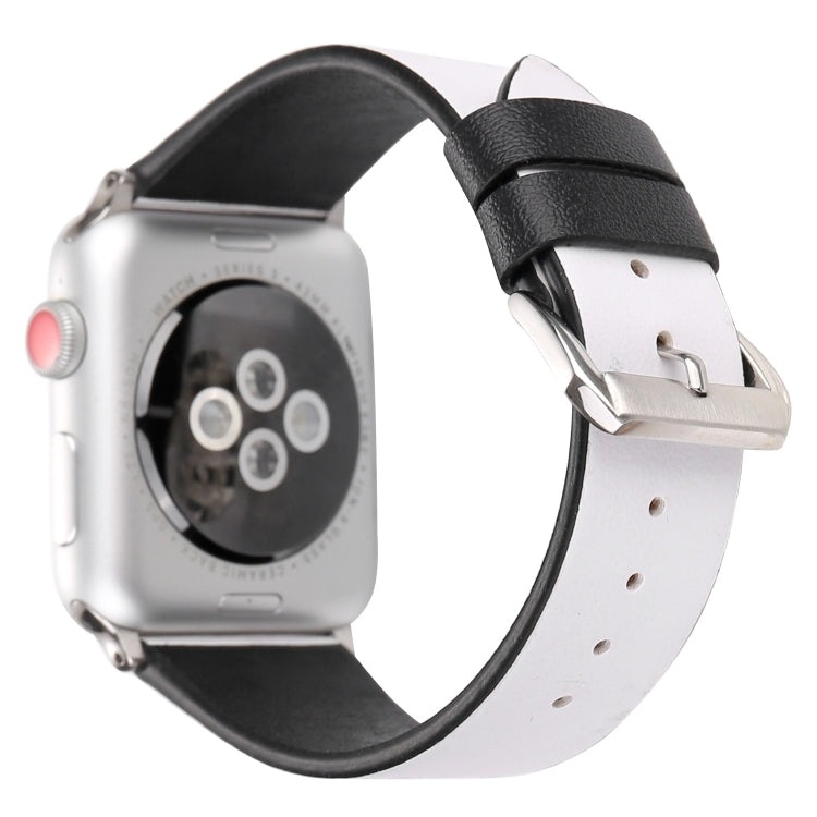 Love Series Leather Watch Band For Apple Watch Ultra 49mm&Watch Ultra 2 49mm / Series 9&8&7 45mm / SE 3&SE 2&6&SE&5&4 44mm / 3&2&1 42mm(Red Hearts On White) by bashfashion