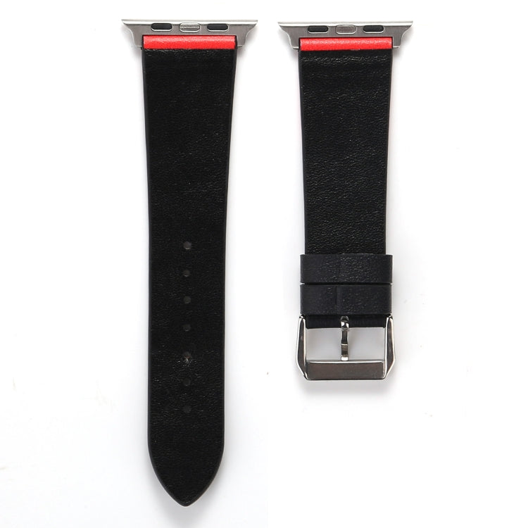 Love Series Leather Watch Band For Apple Watch Series 9&8&7 41mm / SE 3&SE 2&6&SE&5&4 40mm / 3&2&1 38mm(Black Red White Heart) by bashfashion