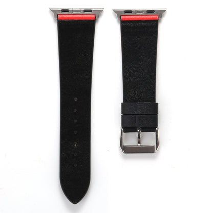 Love Series Leather Watch Band For Apple Watch Series 9&8&7 41mm / SE 3&SE 2&6&SE&5&4 40mm / 3&2&1 38mm(Black Red White Heart) by bashfashion