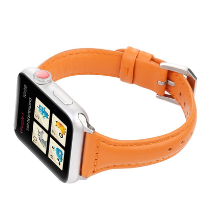 Small Waist Leather Watch Band For Apple Watch Series 9&8&7 41mm / SE 3&SE 2&6&SE&5&4 40mm / 3&2&1 38mm(Orange) by bashfashion