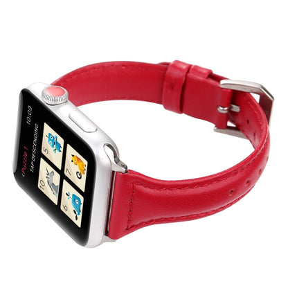 Small Waist Leather Watch Band For Apple Watch Series 9&8&7 41mm / SE 3&SE 2&6&SE&5&4 40mm / 3&2&1 38mm(Red) by bashfashion