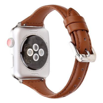 Small Waist Leather Watch Band For Apple Watch Series 9&8&7 41mm / SE 3&SE 2&6&SE&5&4 40mm / 3&2&1 38mm(Brown) by bashfashion