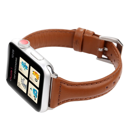Small Waist Leather Watch Band For Apple Watch Series 9&8&7 41mm / SE 3&SE 2&6&SE&5&4 40mm / 3&2&1 38mm(Brown) by bashfashion