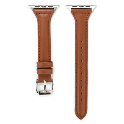 Small Waist Leather Watch Band For Apple Watch Series 9&8&7 41mm / SE 3&SE 2&6&SE&5&4 40mm / 3&2&1 38mm(Brown) by bashfashion