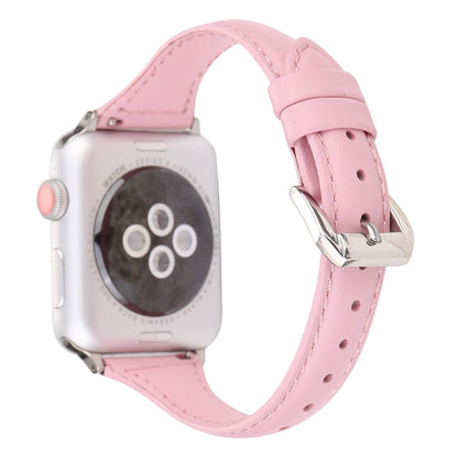 Small Waist Leather Watch Band For Apple Watch Ultra 49mm&Watch Ultra 2 49mm / Series 9&8&7 45mm / SE 3&SE 2&6&SE&5&4 44mm / 3&2&1 42mm(Pink) by bashfashion