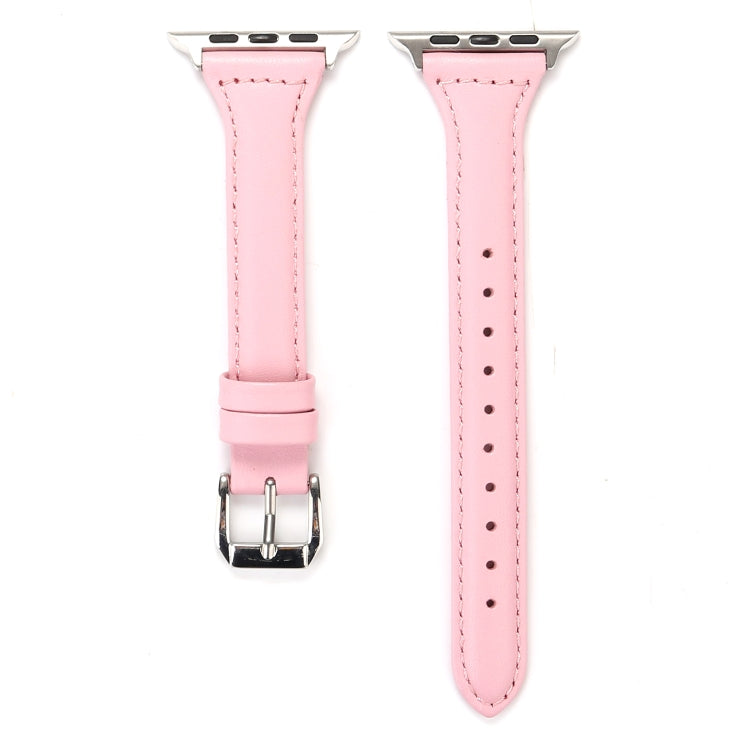 Small Waist Leather Watch Band For Apple Watch Ultra 49mm&Watch Ultra 2 49mm / Series 9&8&7 45mm / SE 3&SE 2&6&SE&5&4 44mm / 3&2&1 42mm(Pink) by bashfashion