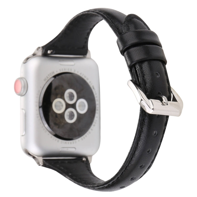 Small Waist Leather Watch Band For Apple Watch Ultra 49mm&Watch Ultra 2 49mm / Series 9&8&7 45mm / SE 3&SE 2&6&SE&5&4 44mm / 3&2&1 42mm(Black) by bashfashion
