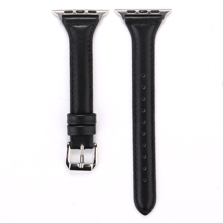 Small Waist Leather Watch Band For Apple Watch Ultra 49mm&Watch Ultra 2 49mm / Series 9&8&7 45mm / SE 3&SE 2&6&SE&5&4 44mm / 3&2&1 42mm(Black) by bashfashion
