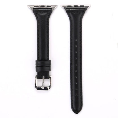 Small Waist Leather Watch Band For Apple Watch Ultra 49mm&Watch Ultra 2 49mm / Series 9&8&7 45mm / SE 3&SE 2&6&SE&5&4 44mm / 3&2&1 42mm(Black) by bashfashion