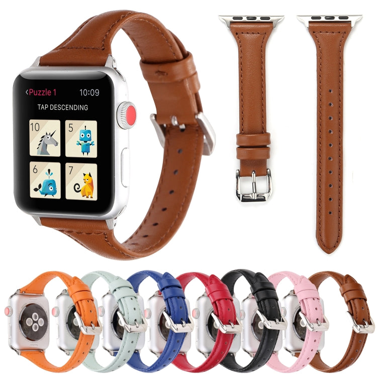 Small Waist Leather Watch Band For Apple Watch Ultra 49mm&Watch Ultra 2 49mm / Series 9&8&7 45mm / SE 3&SE 2&6&SE&5&4 44mm / 3&2&1 42mm(Pink) by bashfashion