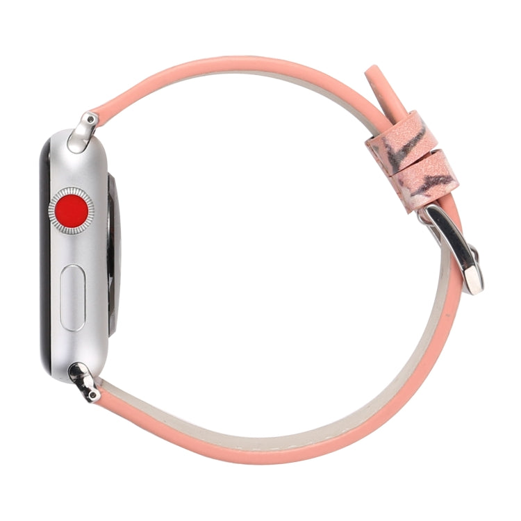 Plum Series Leather Watch Band For Apple Watch Ultra 49mm&Watch Ultra 2 49mm / Series 9&8&7 45mm / SE 3&SE 2&6&SE&5&4 44mm / 3&2&1 42mm(Pink) by bashfashion