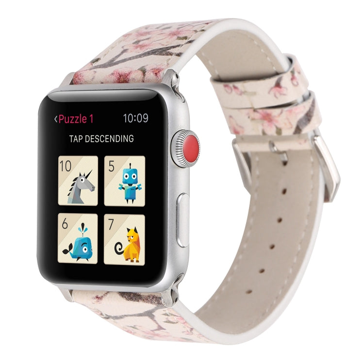 Plum Series Leather Watch Band For Apple Watch Ultra 49mm&Watch Ultra 2 49mm / Series 9&8&7 45mm / SE 3&SE 2&6&SE&5&4 44mm / 3&2&1 42mm(Light Pink) by bashfashion