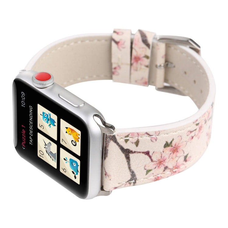 Plum Series Leather Watch Band For Apple Watch Ultra 49mm&Watch Ultra 2 49mm / Series 9&8&7 45mm / SE 3&SE 2&6&SE&5&4 44mm / 3&2&1 42mm(Light Pink) by bashfashion