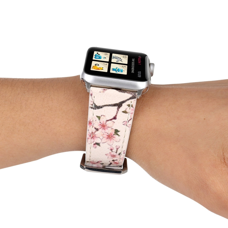 Plum Series Leather Watch Band For Apple Watch Series 7 41mm / 6 & SE & 5 & 4 40mm / 3 & 2 & 1 38mm(Light Pink) by bashfashion