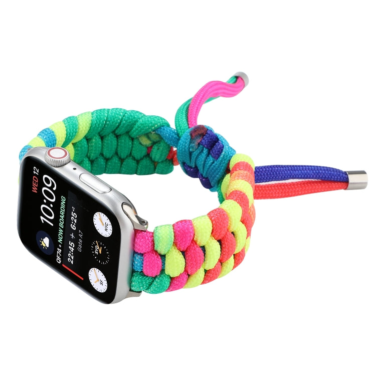 Umbrella Cord Rainbow Watch Band For Apple Watch Series 9&8&7 41mm / SE 3&SE 2&6&SE&5&4 40mm / 3&2&1 38mm(A) by bashfashion