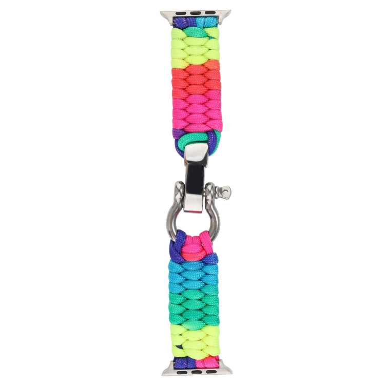 Umbrella Cord Rainbow Watch Band For Apple Watch Series 9&8&7 41mm / SE 3&SE 2&6&SE&5&4 40mm / 3&2&1 38mm(D) by bashfashion