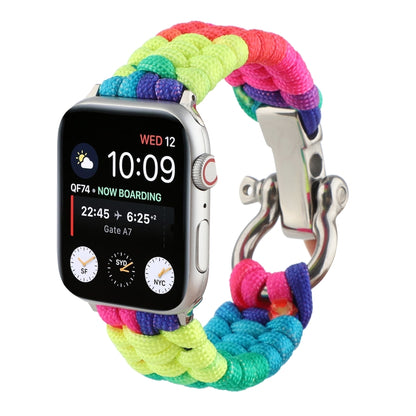 Umbrella Cord Rainbow Watch Band For Apple Watch Series 9&8&7 41mm / SE 3&SE 2&6&SE&5&4 40mm / 3&2&1 38mm(D) by bashfashion