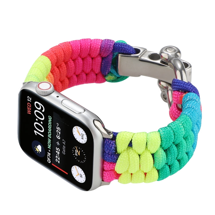 Umbrella Cord Rainbow Watch Band For Apple Watch Series 9&8&7 41mm / SE 3&SE 2&6&SE&5&4 40mm / 3&2&1 38mm(D) by bashfashion