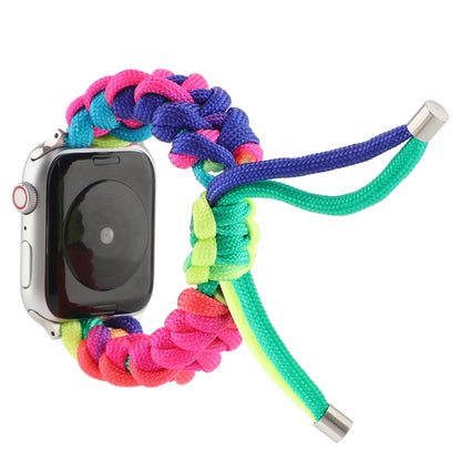 Umbrella Cord Rainbow Watch Band For Apple Watch Ultra 49mm&Watch Ultra 2 49mm / Series 9&8&7 45mm / SE 3&SE 2&6&SE&5&4 44mm / 3&2&1 42mm(B) by bashfashion