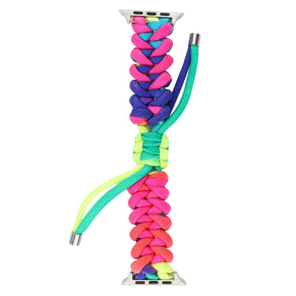 Umbrella Cord Rainbow Watch Band For Apple Watch Ultra 49mm&Watch Ultra 2 49mm / Series 9&8&7 45mm / SE 3&SE 2&6&SE&5&4 44mm / 3&2&1 42mm(B) by bashfashion
