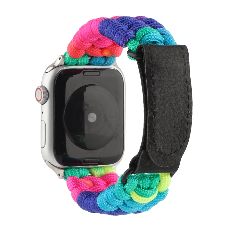 Umbrella Cord Rainbow Watch Band For Apple Watch Ultra 49mm&Watch Ultra 2 49mm / Series 9&8&7 45mm / SE 3&SE 2&6&SE&5&4 44mm / 3&2&1 42mm(C) by bashfashion