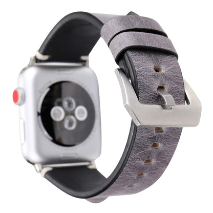 Retro Big Eyes Leather Watch Band For Apple Watch Ultra 49mm&Watch Ultra 2 49mm / Series 9&8&7 45mm / SE 3&SE 2&6&SE&5&4 44mm / 3&2&1 42mm(Gray) by bashfashion