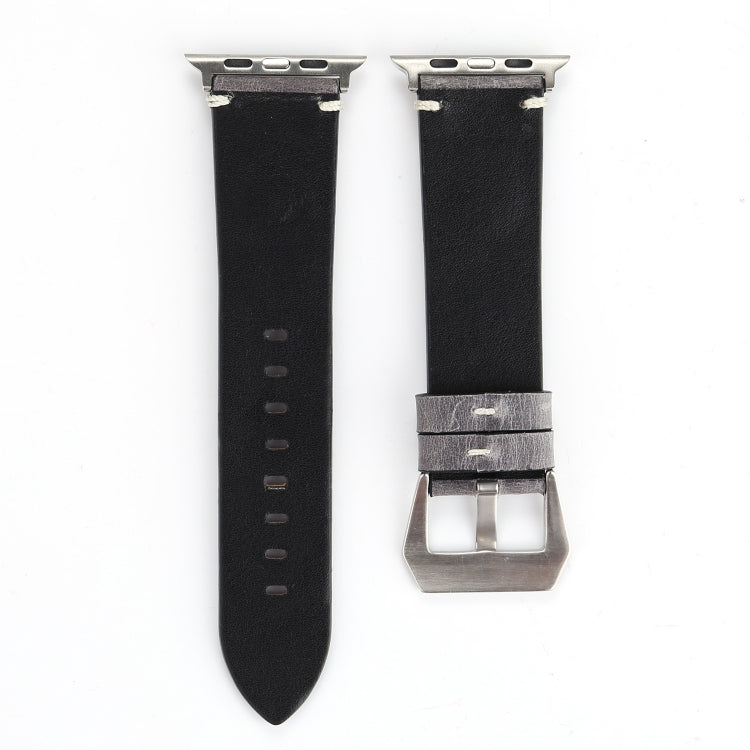 Retro Big Eyes Leather Watch Band For Apple Watch Ultra 49mm&Watch Ultra 2 49mm / Series 9&8&7 45mm / SE 3&SE 2&6&SE&5&4 44mm / 3&2&1 42mm(Gray) by bashfashion