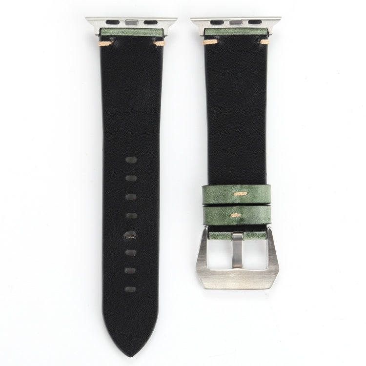 Retro Big Eyes Leather Watch Band For Apple Watch Ultra 49mm&Watch Ultra 2 49mm / Series 9&8&7 45mm / SE 3&SE 2&6&SE&5&4 44mm / 3&2&1 42mm(Green) by bashfashion