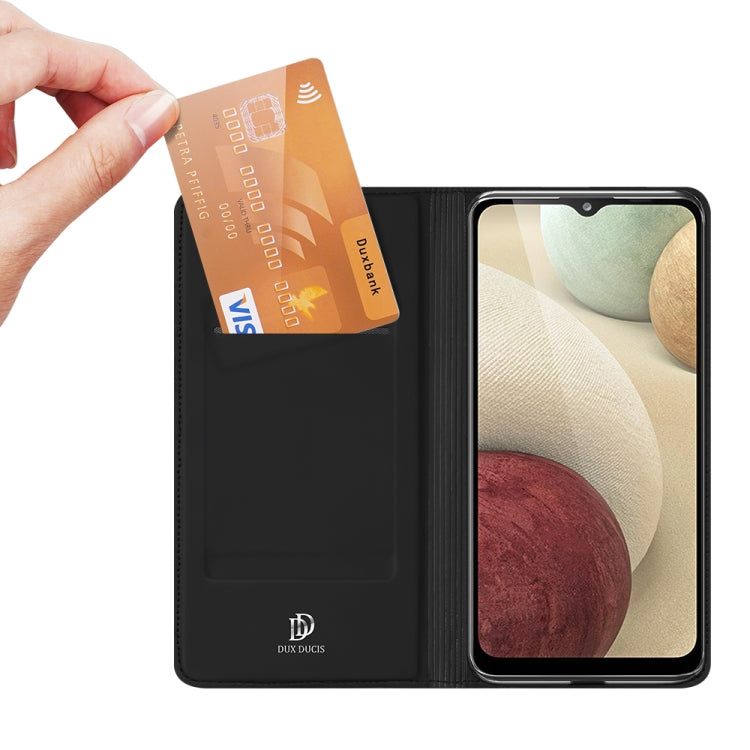 For Samsung Galaxy A12 DUX DUCIS Skin Pro Series Horizontal Flip PU + TPU Leather Case, with Holder & Card Slots(Black) by DUX DUCIS