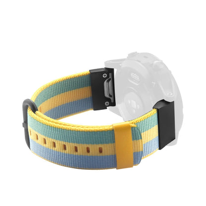 For Garmin Fenix 5 Quick Release Nylon Watch Band(Pollen Yellow) by bashfashion