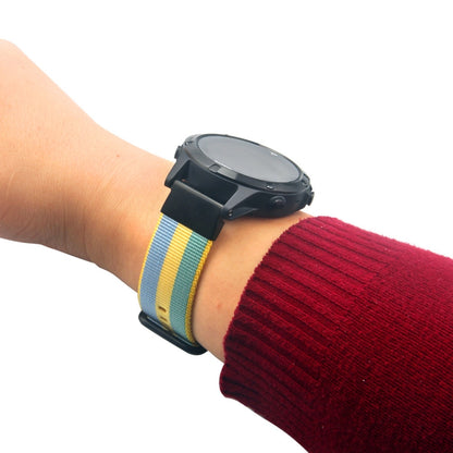 For Garmin Fenix 5 Quick Release Nylon Watch Band(Pollen Yellow) by bashfashion