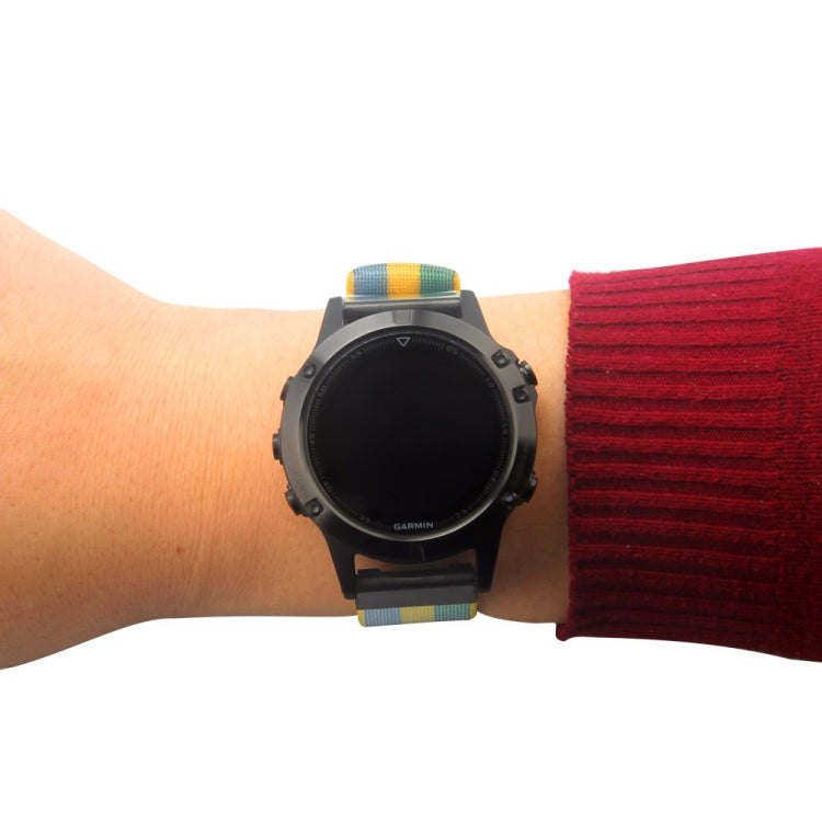 For Garmin Fenix 5 Quick Release Nylon Watch Band(Pollen Yellow) by bashfashion