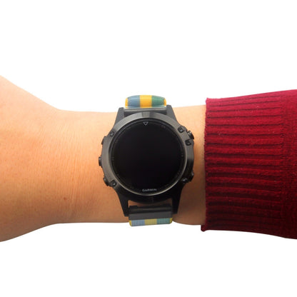 For Garmin Fenix 5 Quick Release Nylon Watch Band(Pollen Yellow) by bashfashion