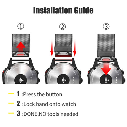 For Garmin Fenix 5 Quick Release Nylon Watch Band(Pollen Yellow) by bashfashion