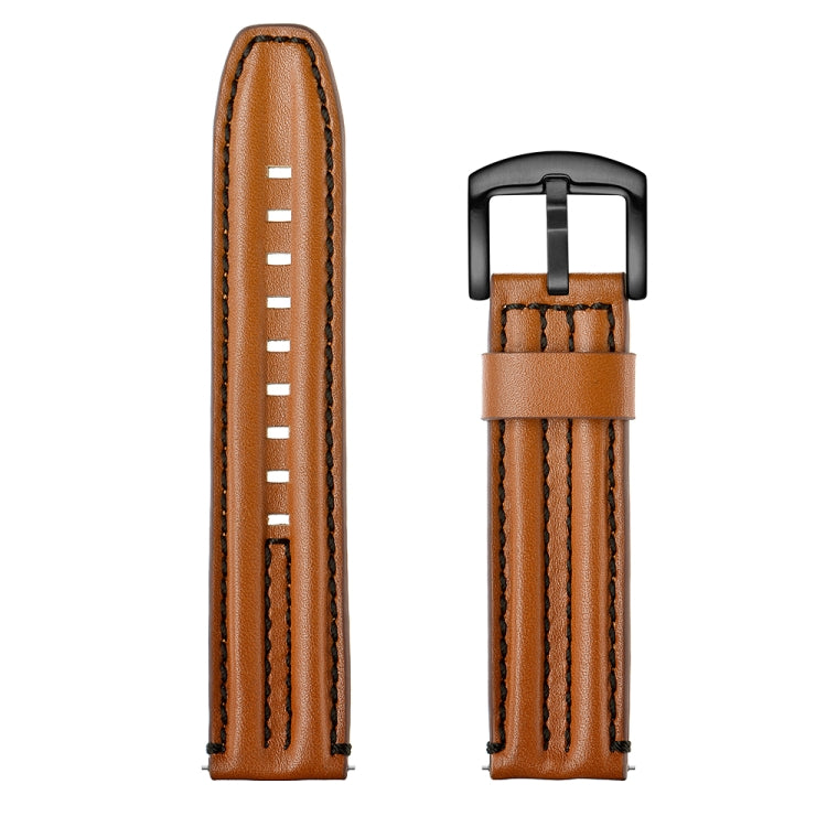 For Garmin Vivoactive3 / Vivomove HR Double Keel Watch Band(Brown) by bashfashion