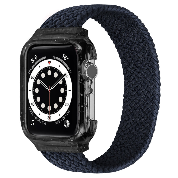 Weave Wrist Strap Watch Bands with Frame For Apple Watch Series 7 45mm / & 6 & SE & 5 & 4 44mm , Length:155mm(Charcoal) by bashfashion