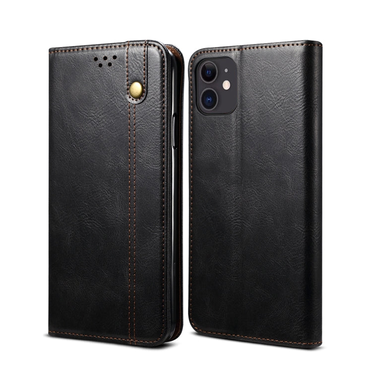 For iPhone 11 Simple Wax Crazy Horse Texture Horizontal Flip Leather Case with Card Slots & Wallet (Black) by bashfashion