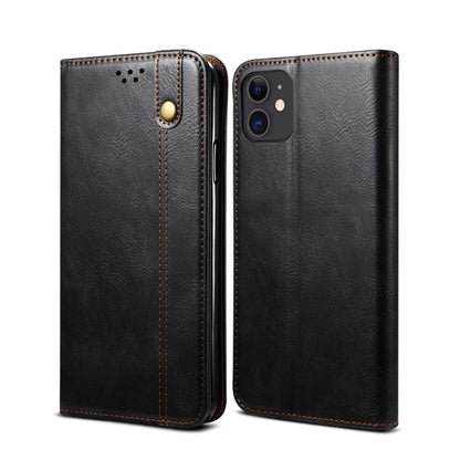 For iPhone 11 Simple Wax Crazy Horse Texture Horizontal Flip Leather Case with Card Slots & Wallet (Black) by bashfashion