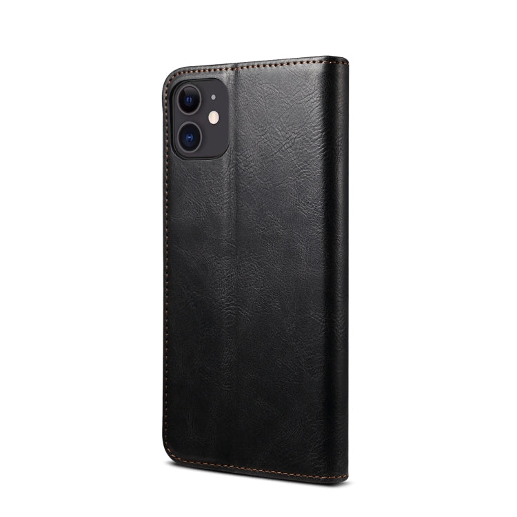 For iPhone 11 Simple Wax Crazy Horse Texture Horizontal Flip Leather Case with Card Slots & Wallet (Black) by bashfashion