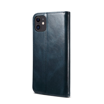 For iPhone 11 Simple Wax Crazy Horse Texture Horizontal Flip Leather Case with Card Slots & Wallet (Navy Blue) by bashfashion